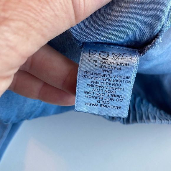 New (NWOT) Love tree Blue denim Chambray Cargo joggers Pockets Sz Large Tencil - Picture 6 of 9